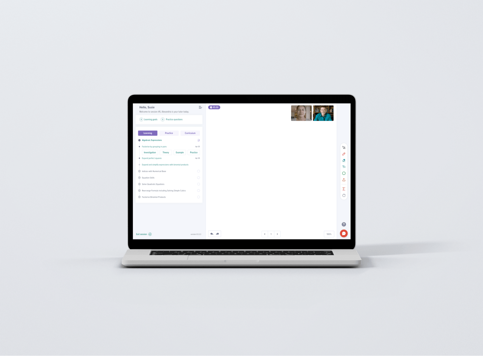 Cluey Learning interface - Version 2