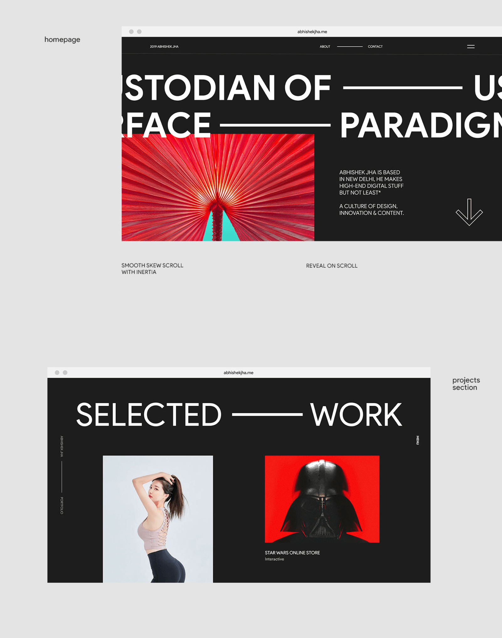 Abhishek Jha portfolio - design and code (Link)