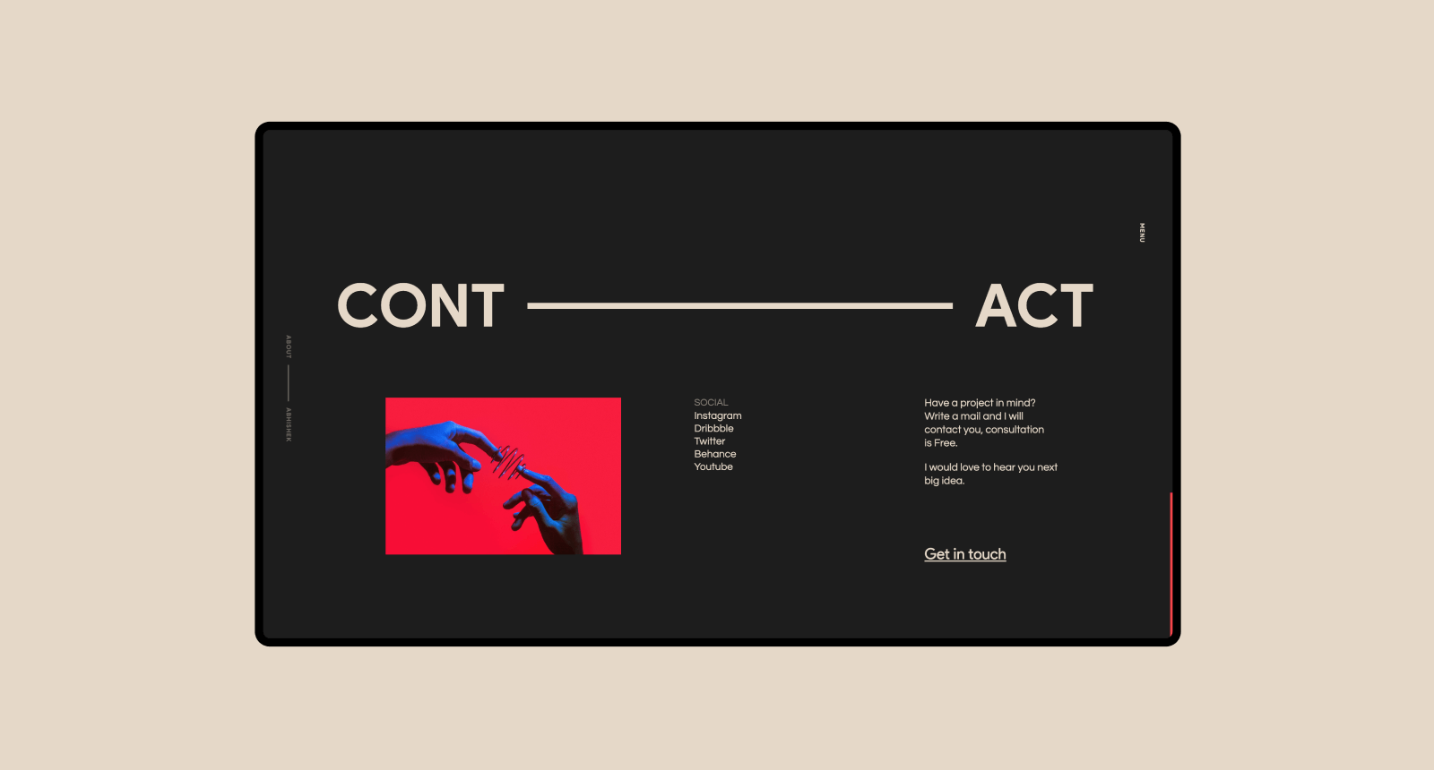 Abhishek Jha portfolio - design and code (Link)